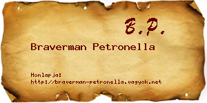 Braverman Petronella névjegykártya